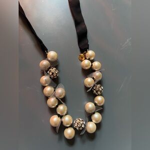 J. Crew Gold Pearl and Crystal Necklace